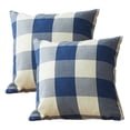 thumbnail image 1 of Lojalitet - Fundas de almohada a cuadros para porche delantero, patio, casa de campo, fundas de cojín decorativas retro, decoración del hogar para sofá, muebles, juego de 2, 1 of 5
