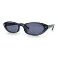 thumbnail image 4 of Womens Vintage Vibe Narrow Rectangle Cat Eye Plastic Sunglasses Grey - Black, 4 of 8