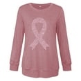 thumbnail image 4 of Womens Fall Graphic Sweatshirts 2025 Breast Cancer Awareness Shirt Long Sleeve Crew Neck Loose Pullover Top (Hot Pink 2XL), 4 of 4