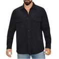 thumbnail image 2 of Mens Sweatshirts, Men's Causal Shirt Jacket Lightweight Long Sleeve Overshirt Classic Button down Shacket Jacket with 2 Flap Pockets, 2 of 7