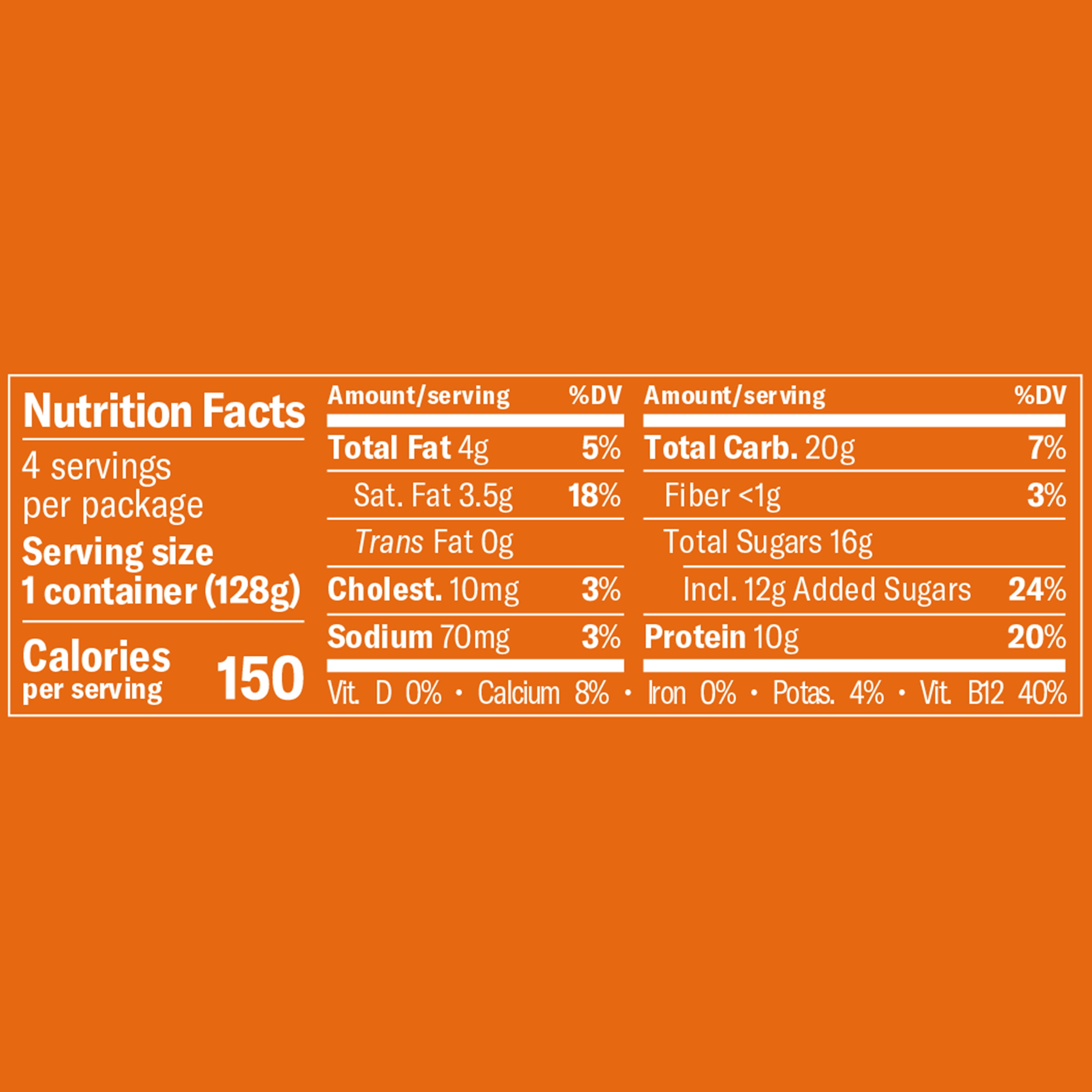 Chobani Flip Low-Fat Greek Yogurt Pumpkin Harvest Crisp 4.5oz 4PK
