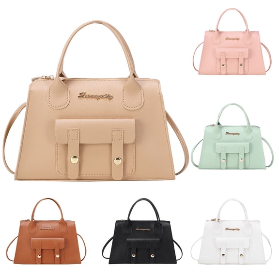 Modstep Small Top Handle Satchel for Women Fashion Purses Crossbody Shoulder Handbags Leather Elegant Square Bag for Party Beige