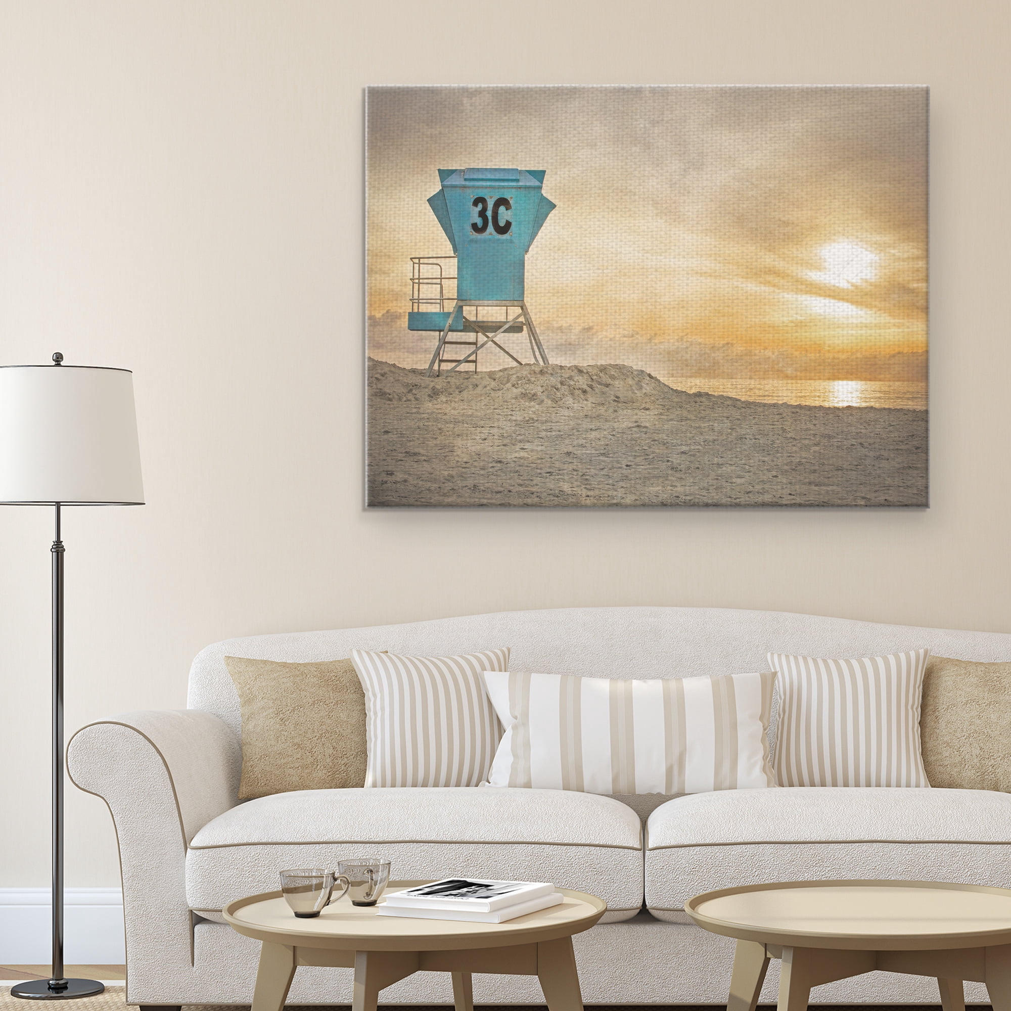 Masterpiece Art Gallery Beach Lifeguard Station by Lillis Werder Canvas Photo Art Print 30" x 40"