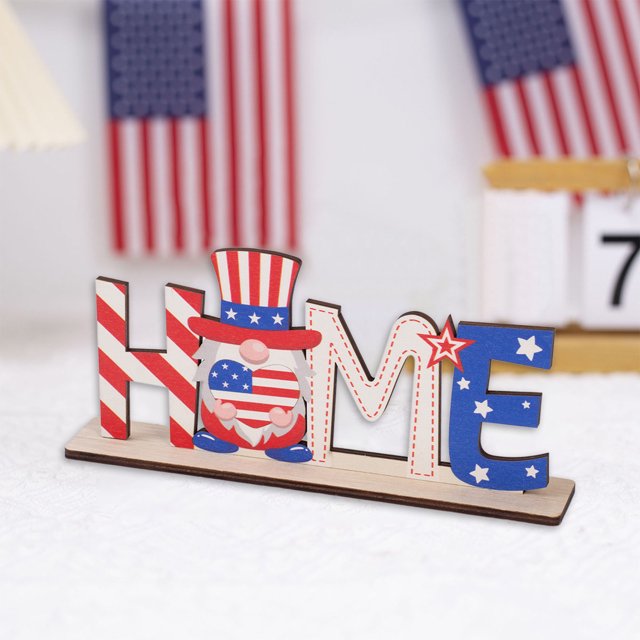 Independence Day Wooden Ornaments Suitable For Desktop Table Decoration Wooden Ornaments Holiday Decoration Ornaments