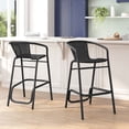 thumbnail image 3 of Flash Furniture Lila Indoor-Outdoor PE Rattan Restaurant Barstool Black 2/Pack (2SDA632032RBK), 3 of 16