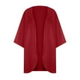 thumbnail image 5 of Lindreshi Cardigan for Women Clearance Women's Solid Puff Sleeve Kimono Cardigan Loose Chiffon Cover up Casual Blouse Tops, 5 of 8