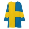 thumbnail image 3 of National Flag Sweden Blue Field Loose Dress Evening Dress Summer Dresses for Women Luxury Dress Long Sleeved Dress, 3 of 4