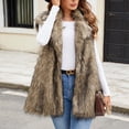 thumbnail image 4 of Jamicy Furry Vest for Women Faux Fur Vest Winter Warm Short Coat Fluffy Shaggy Sleeveless Jacket Fashion Casual Fuzzy Outerwear, 4 of 9