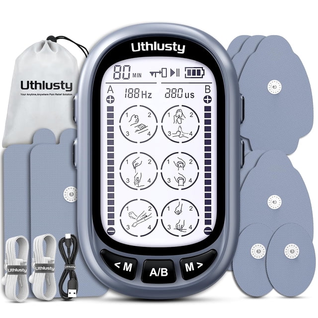 Estimulador muscular TENS Unit Uthlusty de doble canal, 24 modos
