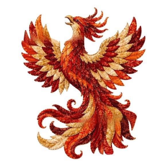 Phoenix Patchwork DIY Kit, Layered Fabric Wall Art, Beginner-Friendly Sewing Craft for Door & Wall Decor, Creative Gift for Adults