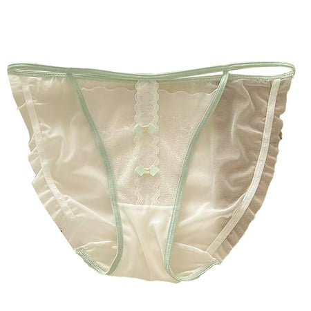 ZHENHONG Womens Underwear Briefs French Lace High Cut Panty with Delicate Straps Lace Mesh In Contrasting Colors Silk Crotch for Women