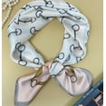 thumbnail image 7 of Wrapables Satin Neckerchief Square Scarf 26.5 x 26.5 Inches, Stirrups Pink, 7 of 7