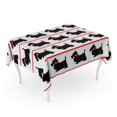 thumbnail image 1 of JSDART Écossais Noir Chiens Écossais Nœuds Rouges Terrier Silhouette Nappe Vintage Couverture de Table Décoration de Fête à la Maison 60x84 Pouces, 1 of 1
