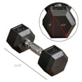 thumbnail image 3 of Soozier 2 x 15 lbs Rubber Dumbbells Weight Set for Body Fitness Training, 3 of 9