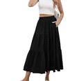 thumbnail image 2 of SOMER linen Skirts For Women Flowy Maxi Skirt Summer linen Pleated High Waisted Casual Long Skirts With Pockets, 2 of 6