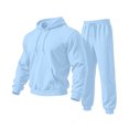 thumbnail image 6 of Garbnen Fleece Mens Sweatsuits 2 Piece Set Long Sleeve Drawstring Pullover Hoodies and Sweatpants Workout Athletic Fluffy Flannel Fuzzy Tracksuits for Men Set Light Blue, 6 of 6