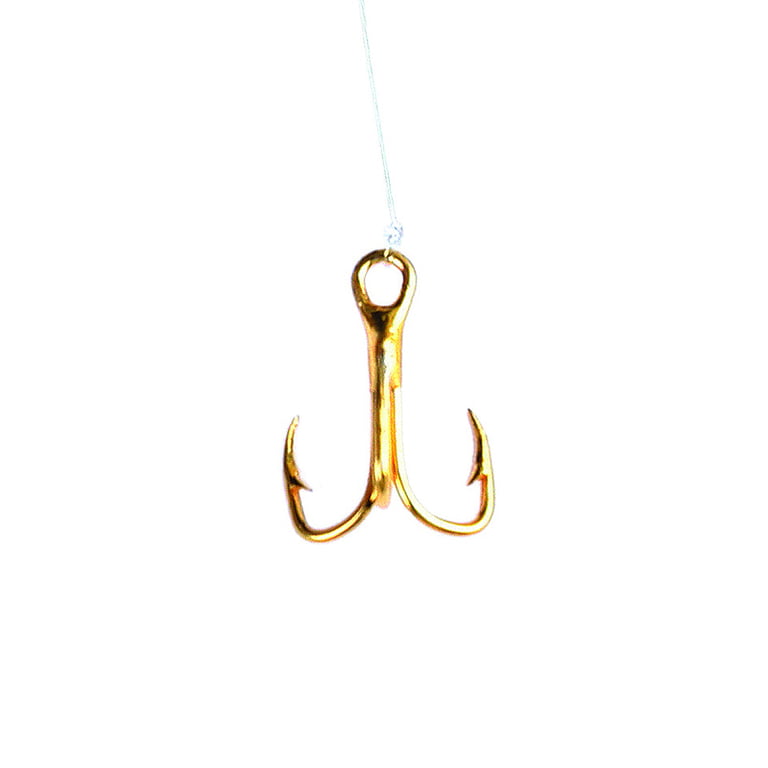 Eagle Claw 673H-12 18 Snelled 2X Treble Hook, Gold, Size 12, 3 Pack