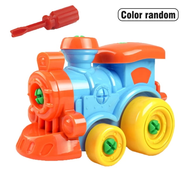 Children DIY Disassembling Airplane Car Train Helicopter Building Blocks Model Tool Kids Educational Toys Set Color Random