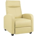thumbnail image 2 of Lacoo Home Theater Recliner with Padded Seat and Backrest, Cream Faux Leather, 2 of 7