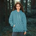 thumbnail image 5 of Women's Polka Dot Print Drawstring Hooded Sweatshirt with Pocket, Soft Breathable Long Sleeve Casual Pullover for Spring Autumn Streetwear, Beach Vacations and Daily Fashion Sky Blue S, 5 of 6
