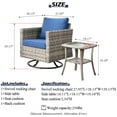 thumbnail image 6 of Ovios 2 Pieces Outdoor Patio Furniture Wicker Bistro set with Swivel Chairs and Side Coffee Table for Backyard, 6 of 6