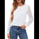 thumbnail image 2 of Camisas de Larga para Mujer, Blusas Elegantes e Informales de Encaje, Conjuntos de Otoño 2025, Camisetas y Ropa de Trabajo. XXL, 2 of 8