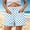 Blue women polka dot beach shorts a1, variant on Cagogo Women Casual Elastic Waist Polka Dot Beach Shorts Plus Size Loose Summer Shorts Travel Lounge Outdoor, Black S