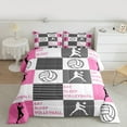 thumbnail image 2 of Homewish Eat Sleep Volleyball Full Size Comforter Sets 3-Piece for Female Men Adults,Geometric Plaid Grid Bedding Comforter Set,Sport Theme Lightweight Bedding Sets,Luxury Bedroom Decor,Reversible, 2 of 8