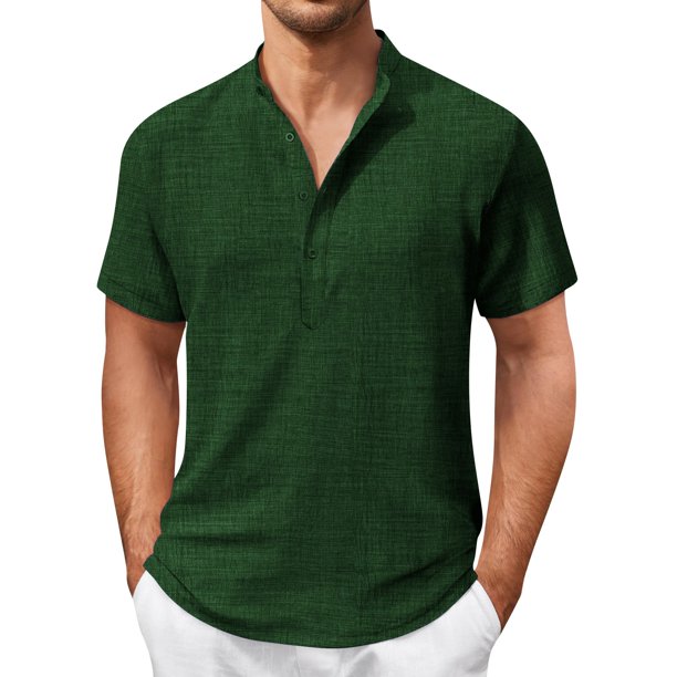 Vintage Summer Men's T-Shirt Streetwear 3 Buttons Open Fly Loose Clothing Print Short Sleeve T-Shirt L