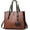 Brown, variant on s Top Handle Handbag for Women Soft Faux Leather Shoulder Bag Large Capacity Crossbody Bag Retro Satchel