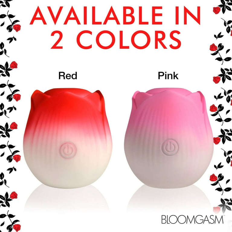 bloomgasm rose toy Buy the Bloomgasm Wild Rose 10-function Rechargeable Silicone Flower-shaped  Suction Vibrator Clitoral Nipple Stimulating main image 1