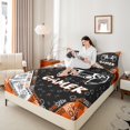 thumbnail image 4 of Homewish Abstract Gamer 4pcs Bed Sheets For Teens Boys Girls,Video Game King Sheets,Black Orange Super Cozy Sheet Set,Lightweight Room Decor, 4 of 7