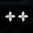 thumbnail image 2 of Rosec Jewels Lab Grown Diamond Stud Earrings - 4 Petal Flower Earrings with Screw Back (Ef-Vs Quality), 925 Sterling Silver, 2 of 8