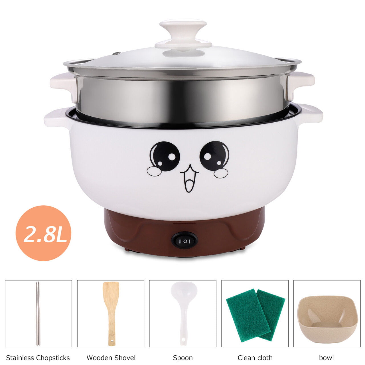 QQQ Gift multi-function electric cooker Gold ingot pot non-stick electric wok electric hot pot*yellow*A MMM 