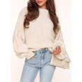 thumbnail image 5 of Women'S Oversized Sweater Crewneck Fall Winter Long Sleeve Fuzzy Warm Knit Pullover Sweaters Trendy Outfits S, 5 of 6