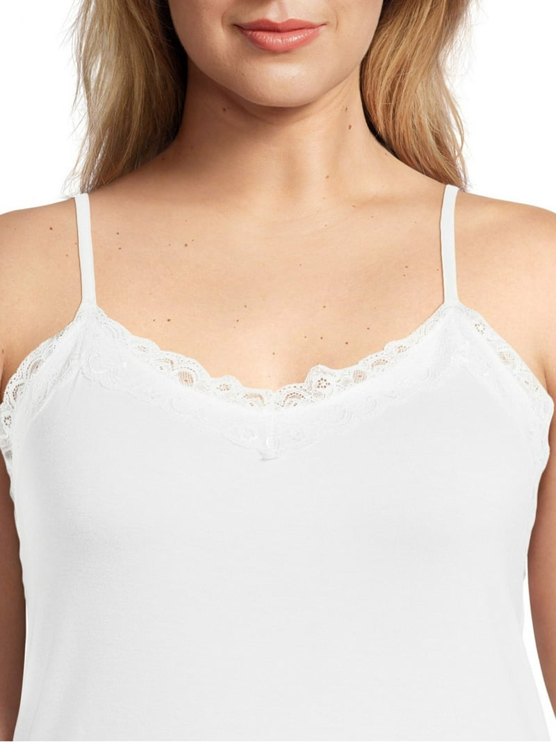 Terra & Sky Plus Size Lace Trim Cami Tank Top 2-Pack - Walmart.com