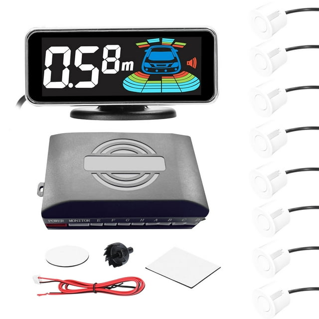 Abody Car Parking Sensor Rear Reversing Radars System with 8 Parking Sensors Distance Detection LCD Distance Display Sound Warning Buzzer