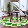 thumbnail image 3 of Happy St. Patrick's Day Round Area Rug 8Ft Washable Large Circle Rugs for Living Room Dorm, Spring Lucky Shamrock Cloud Green Non-Slip Carpet Floor Mats Indoor Outdoor Carpet Runner Home Decor, 3 of 8