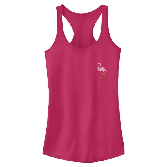 Junior's Lost Gods Flamingo Pocket Racerback Tank Top