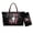 American Flag Deer Skull, variant on ZUXONGSYLeopard Leaf Print Top Handle Handbag Set with Wristlet Wallet Pu Leather Wallet and Purse Set Lightweight Shoulder Bag with Matching Clutch for Travel