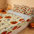 thumbnail image 3 of Homewish Funny Pumpkin Lantern Zipper Twin Comforter Sets with Fitted Sheet and 2 Pillowcases, Happy Halloween Zipper Bedding Set, Beige Orange Black, Gray Reversible, 3 of 7