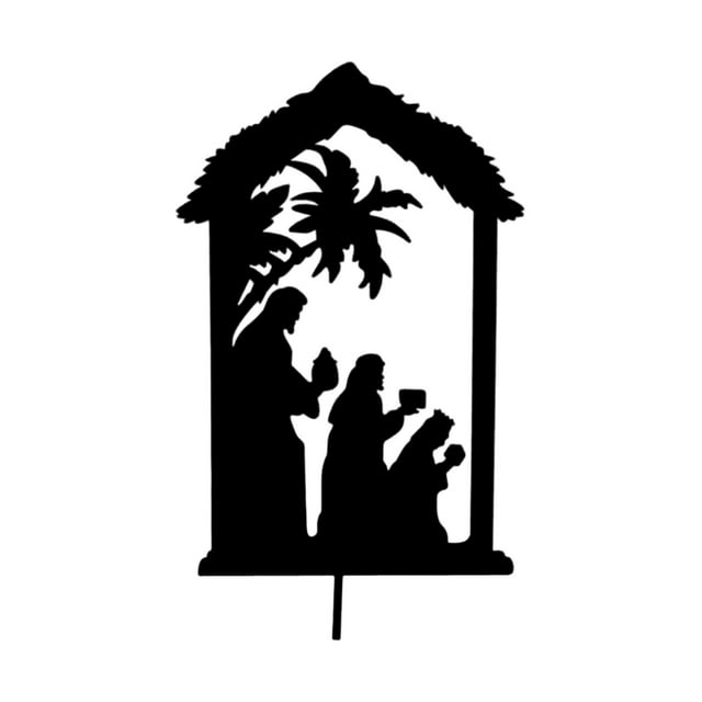 Estaca de jardín para belén navideño, decoración de césped, versátil y resistente, 30 x 17 cm Estilo A