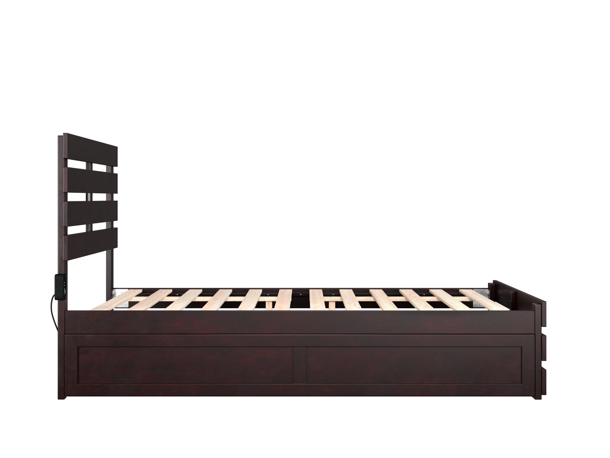 AFI Oxford Full Wood Platform Bed with Headboard, Footboard & Twin Trundle, Espresso