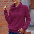 thumbnail image 2 of UJNDER Women Solid Long Sleeve Turtleneck Knitted Sweater Pullover Top Blouse Turtleneck Sweater Women Purple XL, 2 of 2