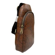 Patricia Nash Marisol Leather Crossbody Sling Travel Bag Signature Map Print