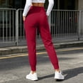 thumbnail image 5 of Risckoth Women's Jogger Leggings High Waist Front Pockets Cuffed Ankle Slim Fit Yoga Pants S-2XL, Red, 5 of 7