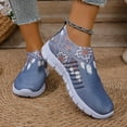 thumbnail image 4 of Rokment Women's Geometric Orthopedic Walking Shoes 2026 Spring Fall Comfortable Casual Mesh Arch Support Nursing Work Loafer Running Flat Tennis Slip on Sneakers Blue Size 6.5, 4 of 8