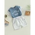 thumbnail image 3 of Coduop Toddler Baby Kids Boys Letter Short Sleeve T-shirt Shorts Summer Outfit 0-3 Years, 3 of 9