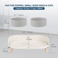 thumbnail image 6 of Cat Food Water Bowl Set - Raised Cat Bowls with Non Slip Stand - Elevated Puppy Bowls - Double Ceramic Cat Feeding Bowls - 2 x 480 ML - 16.23 OZ - Grey, 6 of 8