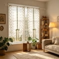 thumbnail image 5 of Rod Pocket Scalloped Floral Embroidered Sheer Curtain,Tie Up Light Filtering Balloon Window Drape for Bedroom,Living Room,Kitchen,Cafe Decor, 5 of 6